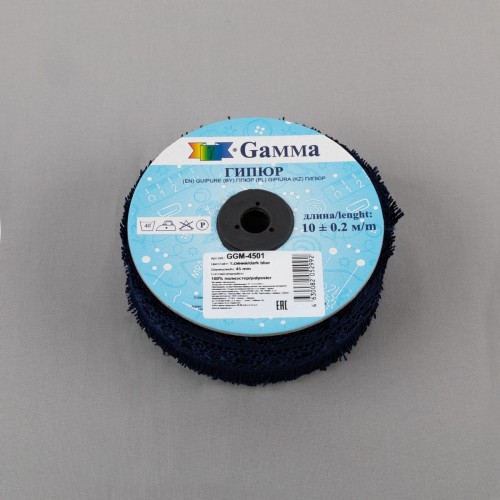 Гипюр "Gamma"   45 мм  GGM-4501   в рулоне   10 м ± 0.2   Турция т.синий