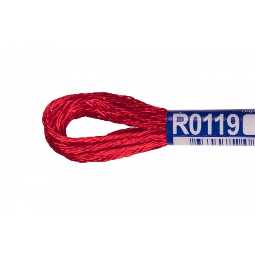 Нитки для вышивания "Gamma"   мулине   100\% вискоза   12 x  8 м R0119 яр-красный
