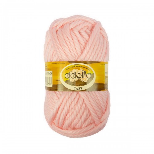 Пряжа ADELIA "FAST"   78\% акрил, 22\% шерсть   3 шт. х  150 г  45 м ± 2 м №09 бл.розовый