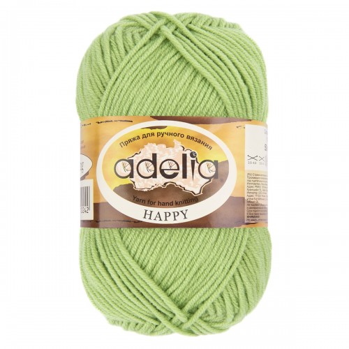 Пряжа ADELIA "HAPPY"   100\% акрил   10 шт. х  50 г  128 м ± 7 м №09 салатовый
