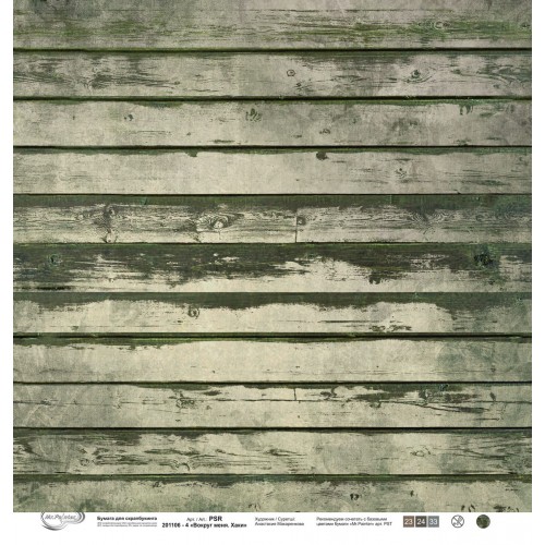 Бумага для скрапбукинга "Mr.Painter"   PSR 201106   "Вокруг меня. Хаки"   190 г/кв.м  30.5 x 30.5 см  10 шт. 4