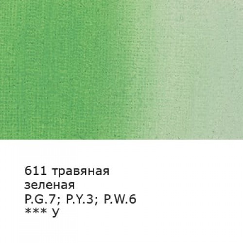 Краска гуашь "VISTA-ARTISTA"   "Gallery"   художественная группа 1   VAG-100   100 мл  6 шт. 611_Травяная зеленая (Sap green)