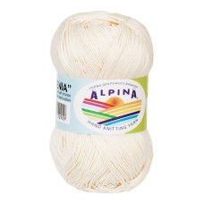 Пряжа ALPINA "XENIA"   100\% мерсеризованный хлопок   10 шт. х  50 г  240 м ± 10 м №037 молочный