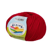 Пряжа ALPINA "ORNELLA MERINO"   100\% мериносовая шерсть   10 шт. х  50 г  125 м ± 5 м №563 красный