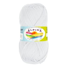 Пряжа ALPINA "TOMMY"   100\% микнес   10 шт. х  50 г  130 м ± 10 м №002 БЕЛЫЙ