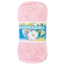 Пряжа СПБ "Ромашка"   100\% мерсеризованный хлопок    4 шт. х  75 г  320 м №1002 (023) св.розовый