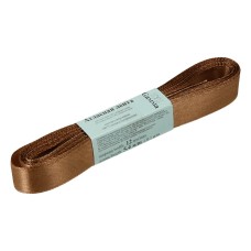 Лента атласная 12 мм ( 1/2 ")  "Gamma"   AL-12P   ФАСОВКА   10 x  5.4 м №528L(18-1019) коричневый