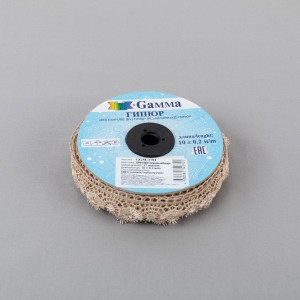Гипюр "Gamma"   27 мм  GGM-2701   в рулоне   10 м ± 0.2 GP014BE  бежевый