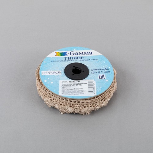 Гипюр "Gamma"   27 мм  GGM-2701   в рулоне   10 м ± 0.2 GP014BE  бежевый