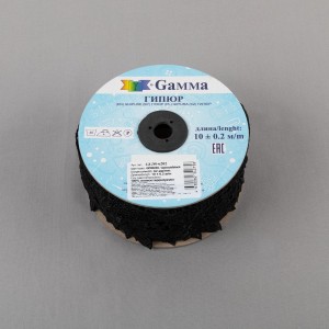 Гипюр "Gamma"   62 мм  GGM-6202   в рулоне   10 м ± 0.2 GP002BL черный