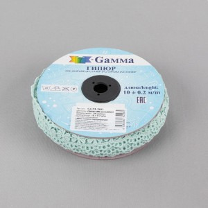 Гипюр "Gamma"   28 мм  GGM-2802   в рулоне   10 м ± 0.2 GP018LGRN мятный