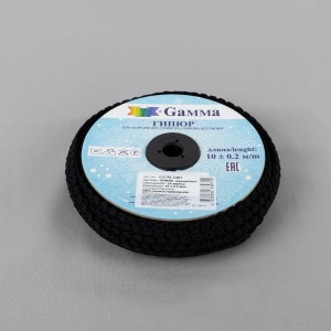 Гипюр "Gamma"   24 мм  GGM-2401   в рулоне   10 м ± 0.2 GP002BL черный