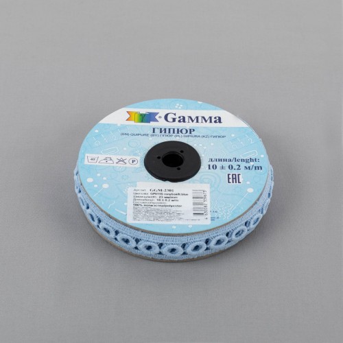 Гипюр "Gamma"   23 мм  GGM-2301   в рулоне   10 м ± 0.2 GP011B  голубой
