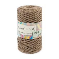 Пряжа ARACHNA "Macrame Mini Lurex"   75\% хлопок, 15\% полиэстер, 10\% люрекс   4 шт. х  250 г ± 10 г  200 м ± 20 м №26 св.коричневый-золото