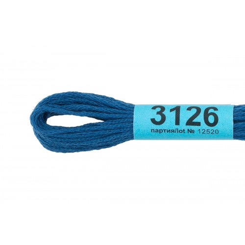 Нитки для вышивания "Gamma"    мулине  ( 3071-3172 )  100\% хлопок   24 x  8 м №3126 синий