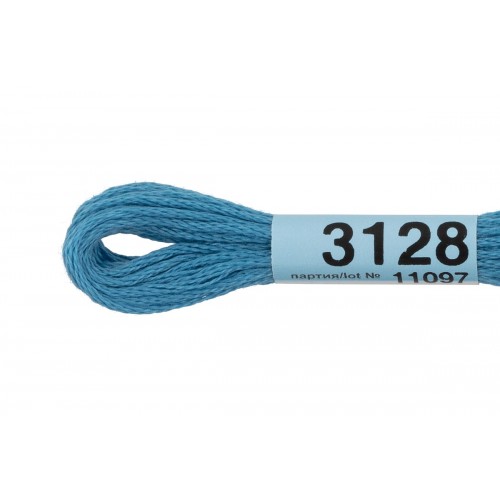 Нитки для вышивания "Gamma"    мулине  ( 3071-3172 )  100\% хлопок   24 x  8 м №3128 св.св.синий