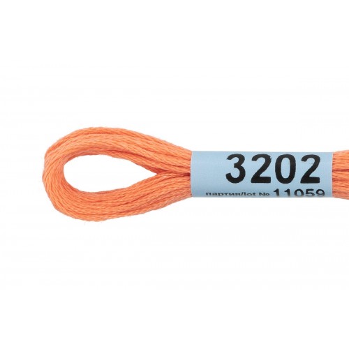 Нитки для вышивания "Gamma"    мулине  ( 3173-6115 )  100\% хлопок   24 x  8 м №3202 бл.оранжевый