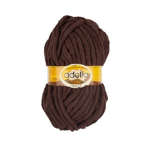 Пряжа ADELIA "DOLLY"   100\% полиэстер   5 шт. х  100 г  40 м ± 3 м №08 коричневый