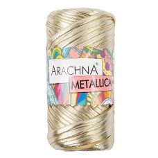 Пряжа ARACHNA "METALLICA"   100\% полиэстер   4 шт. х  115 г ± 10 г  50 м №03 св.золотой