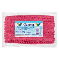 "Gamma"   тесьма декоративная "Самбоса"   GSL-201   13 мм  33 м ± 2 м  СК/Распродажа №077 бордовый