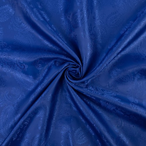 Ткань подкладочная "Gamma"   Taffeta с рисунком   JTR   52\% полиэстер, 48\% вискоза   500 х  145 см ± 2 см №142 васильковый (растительный орнамент)