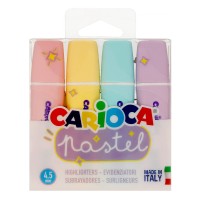 "Carioca"   Набор текстовыделителей "Pastel"   2 мм   4 цв.  4 шт.  перо круглое 43167
