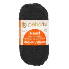 Пряжа Пехорская ПТ "Жемчужная"   50\% хлопок, 50\% вискоза   5 шт. х  100 г  425 м №002 черный