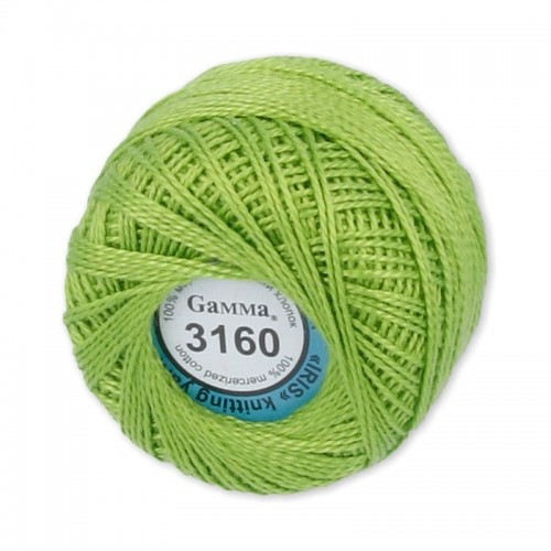 Пряжа "Gamma"   Ирис   100\% хлопок   10 шт. х  10 г  82 м ± 3 м №3160 яр.зеленый