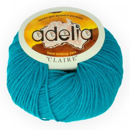 Пряжа ADELIA "CLAIRE"   50\% шерсть, 50\% акрил   10 шт. х  50 г  138 м ± 5 м №400 сине-зеленый