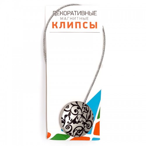 Подхват на  магните с рисунком  d 45 мм  1 шт №03У мат.серебро (узоры)