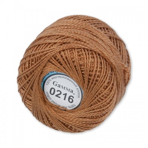 Пряжа "Gamma"   Ирис   100\% хлопок   10 шт. х  10 г  82 м ± 3 м №0216 св.коричневый