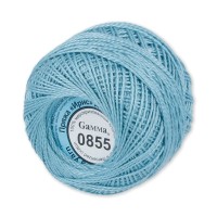 Пряжа "Gamma"   Ирис   100\% хлопок   10 шт. х  10 г  82 м ± 3 м №0855 бирюзово-голубой