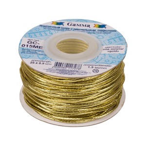 Шнур "Gamma"   1.5 мм  GC-015ME   эласт. метал.   25 м ± 0.5 м под серебро