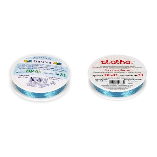 "Zlatka"   / "Gamma"   Леска для бисера цв.   DF-03  d 0.3 мм  100 м ± 5 м №23 голубой