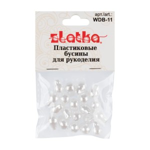 Бусина "Zlatka"   пластик   WDB-11   11 х 9 мм  10 х  20 шт №01 маленькая капля под жемчуг