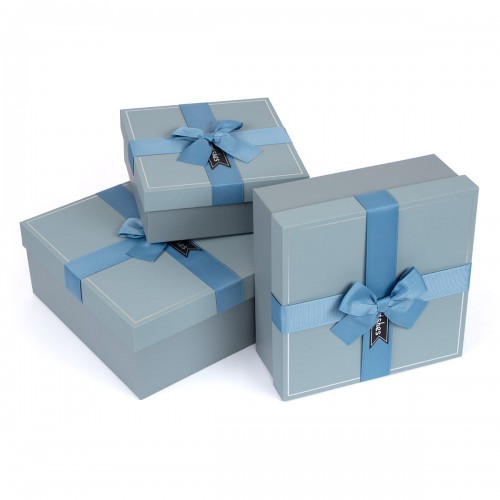 "Stilerra"   YBOX-S35-3   Набор подарочных коробок   3 в 1  20.5  х 20.5  х 8 -  27  х 27  х 11.5 см 01 голубой