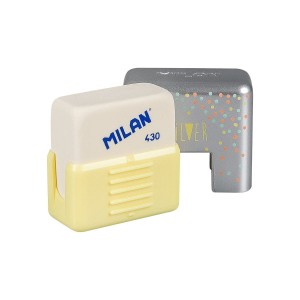 "Milan"   Silver   Ластик квадратный 430 в защитном пенале   3,4х3,2х1.9 см  30 шт. CMMS430SL