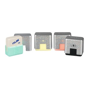 "Milan"   Silver   Ластик квадратный 430 в защитном пенале   3,4х3,2х1.9 см  30 шт. CMMS430SL