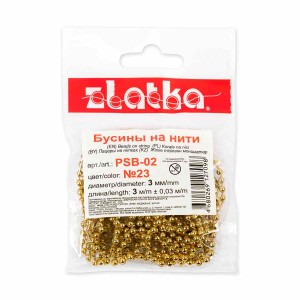Бусина "Zlatka"   на нити под жемчуг   пластик   PSB-02   3 мм  5 х  3 м ± 0.03 м №01 под жемчуг
