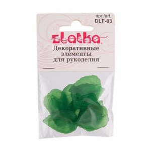 "Zlatka"   Декоративные элементы   DLF-03   лист   2.7 x 1.9 см  10 х  10 шт №02 св.зеленый