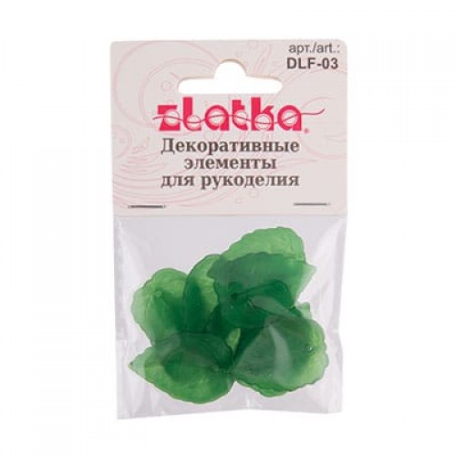 "Zlatka"   Декоративные элементы   DLF-03   лист   2.7 x 1.9 см  10 х  10 шт №02 св.зеленый