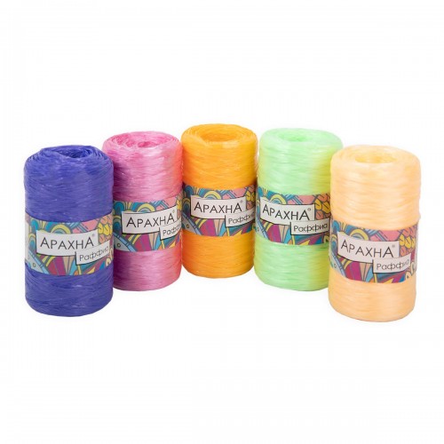 Пряжа ARACHNA "Raffia"   100\% полипропилен   5 шт. х  50 г ± 10 г  200 м ± 12 м №21 салатовый