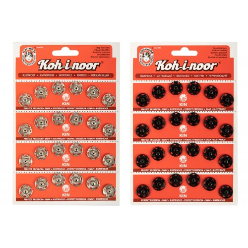 Кнопка пришивная "KOH-I-NOOR"   10 (KIN1000 №6)   металл  d 16 мм  4 x  6 шт. черный