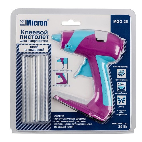 "Micron"   Пистолет клеевой   MGG-25  d 7.2 мм  в блистере   СК/Уценка для творчества