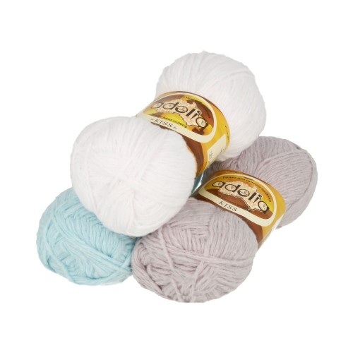 Пряжа ADELIA "KISS"   100\% полиэстер   10 шт. х  50 г  145 м ± 7 м №21 т.гр.розовый