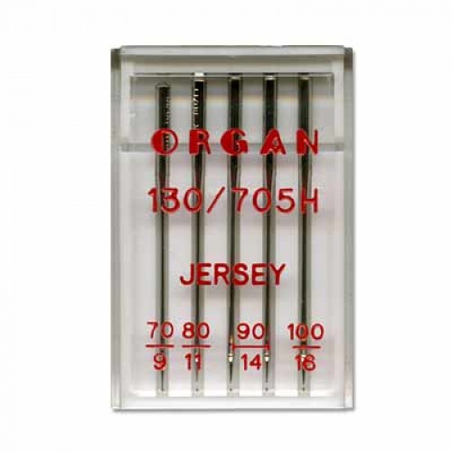 Иглы для быт. шв. машин "ORGAN"   для джерси ассорти   5 шт  в пенале 5221000 № 70-100
