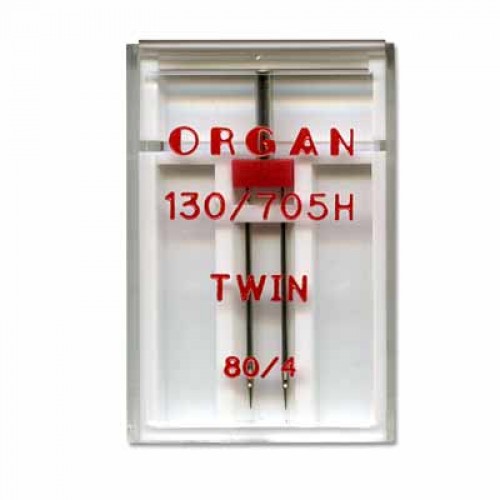 Иглы для быт. шв. машин "ORGAN"   80/4   1 шт  в пенале 5102048 двойные