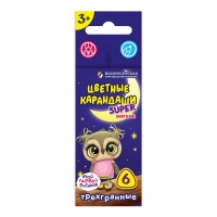 "ВКФ"   "Super"   Набор цветных карандашей, трехгранные короткие "Совенок"   SCP-3006   заточенный   16 х  6 цв.   "ВКФ"   "Super"   Набор цветных карандашей, трехгранные короткие "Совенок"   SCP