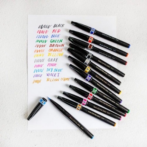 "Pentel"   Браш пен Brush Sign Pen Artist, ultra-fine   0.5 - 5 мм   кисть/круглое тонкое SESF30C-BX красный