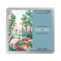 "ВКФ"   "Живопись"   JIV-WCPM-1024   Набор акварельных карандашей   заточенный   2 х  24 цв. в металлической коробке